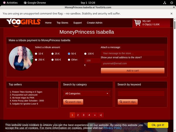 Moneyprincess Isabell Logins