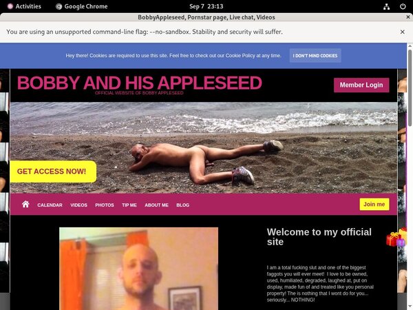One Time BobbyAppleseed Discount