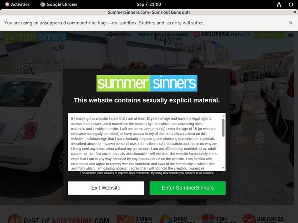 Summer Sinners New Account