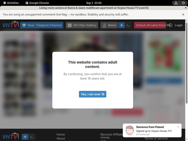Create Voyeur House TV Account